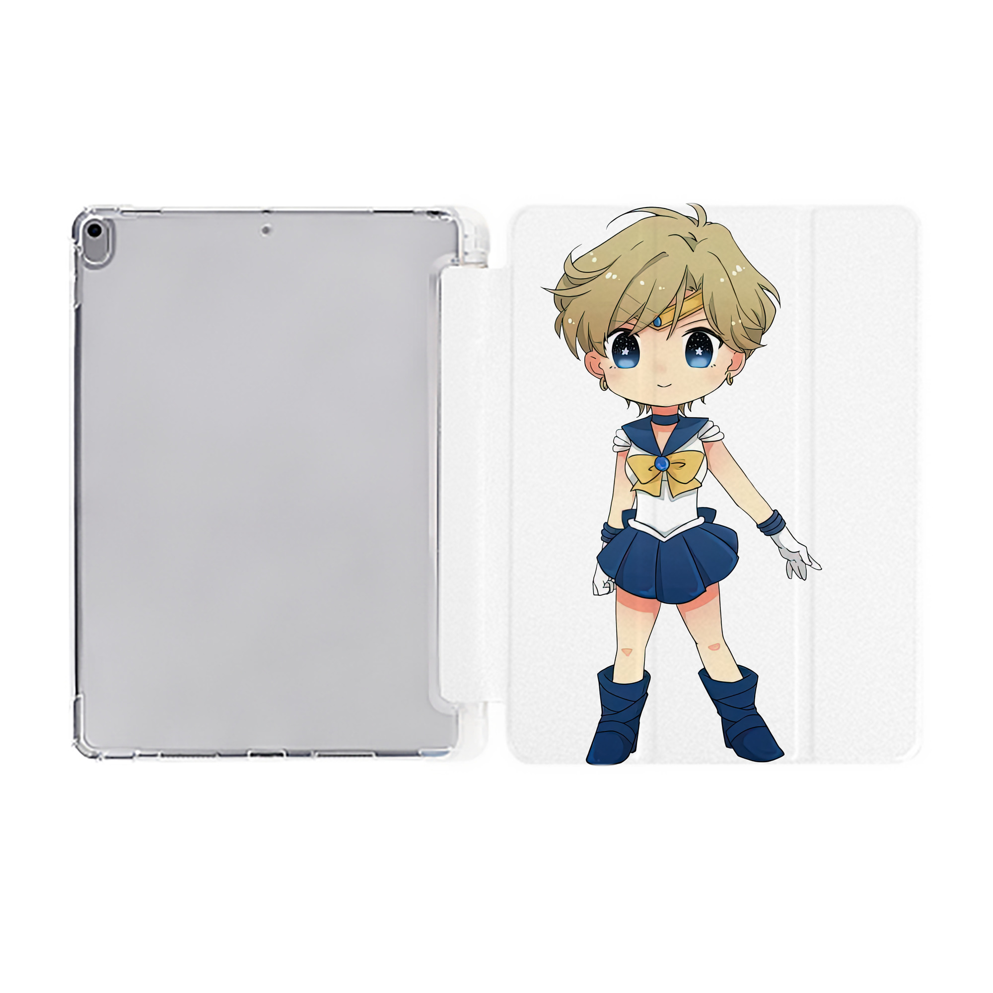 （画像用） 美少女戦士セーラームーン 天王はるか Sailor Moon Tenoh Haruka IPad ケース ペン収納付き 三つ折りスタンド PUレザー×シリコン 対応機種9.5/10.5/10.9インチ